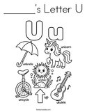______'s Letter U Coloring Page