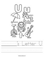 ______'s Letter U Handwriting Sheet