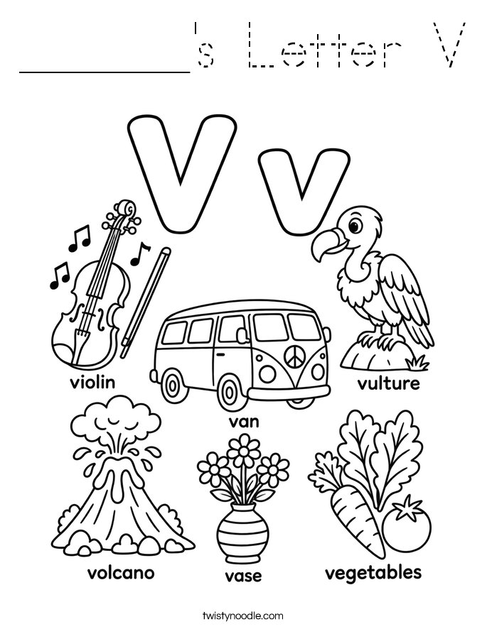 ______'s Letter V Coloring Page