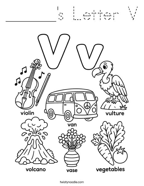 ______'s Letter V Coloring Page