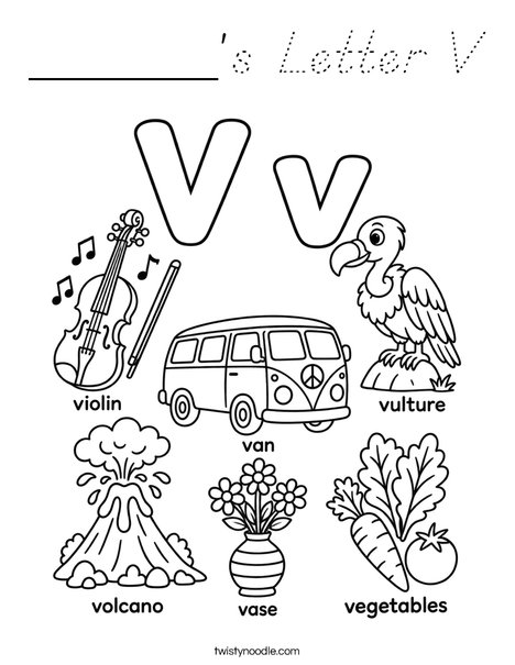______'s Letter V Coloring Page