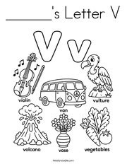 ______'s Letter V Coloring Page