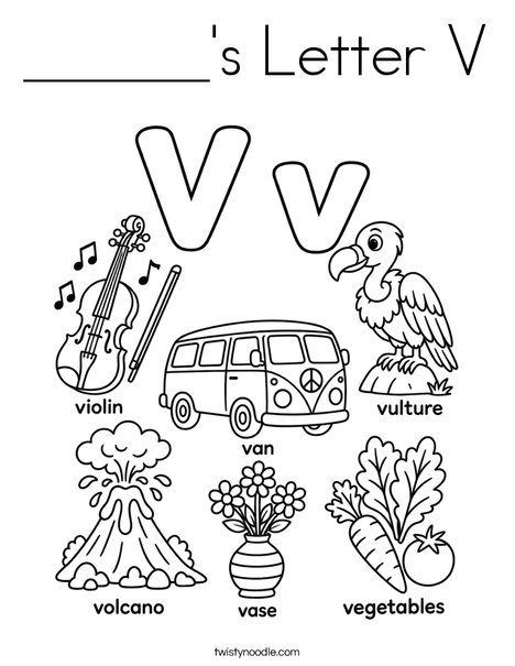 ______'s Letter V Coloring Page