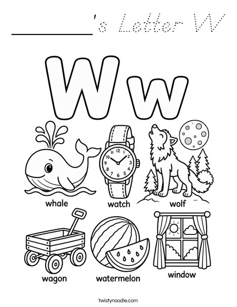 ______'s Letter W Coloring Page