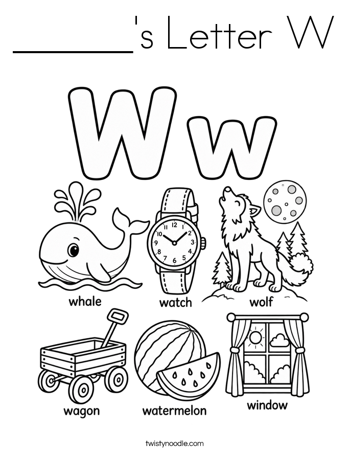 ______'s Letter W Coloring Page