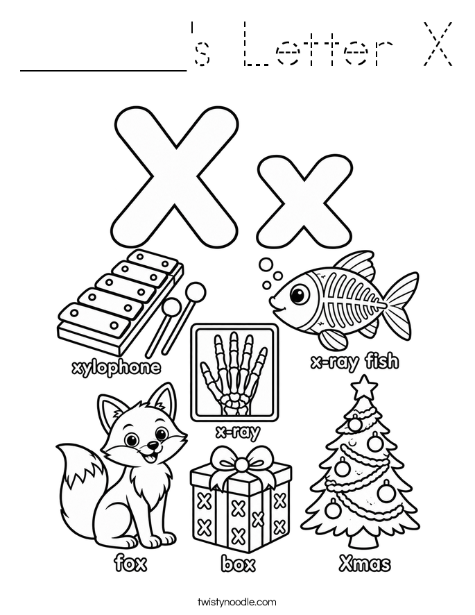 ______'s Letter X Coloring Page