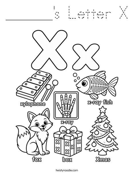 ______'s Letter X Coloring Page