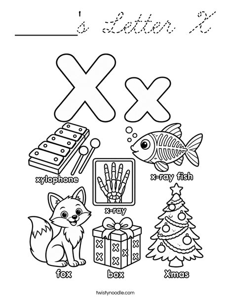 ______'s Letter X Coloring Page