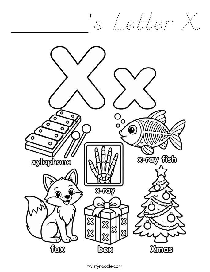 ______'s Letter X Coloring Page