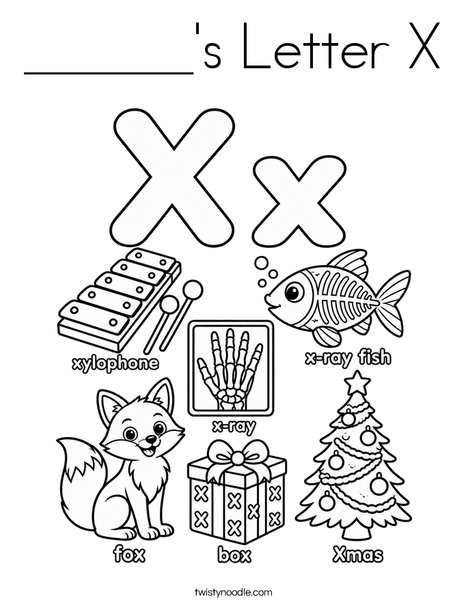 ______'s Letter X Coloring Page