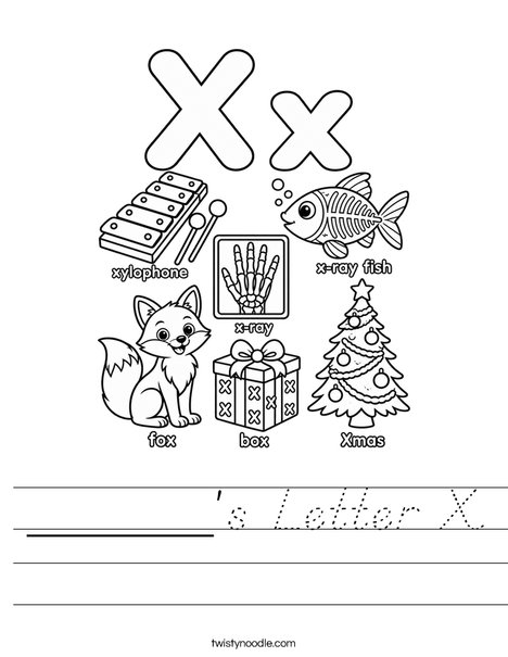 ______'s Letter X Worksheet