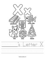 ______'s Letter X Handwriting Sheet