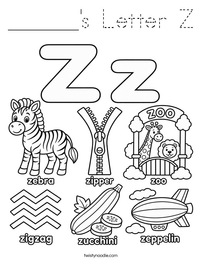 ______'s Letter Z Coloring Page