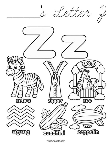 ______'s Letter Z Coloring Page