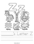 ______'s Letter Z Worksheet