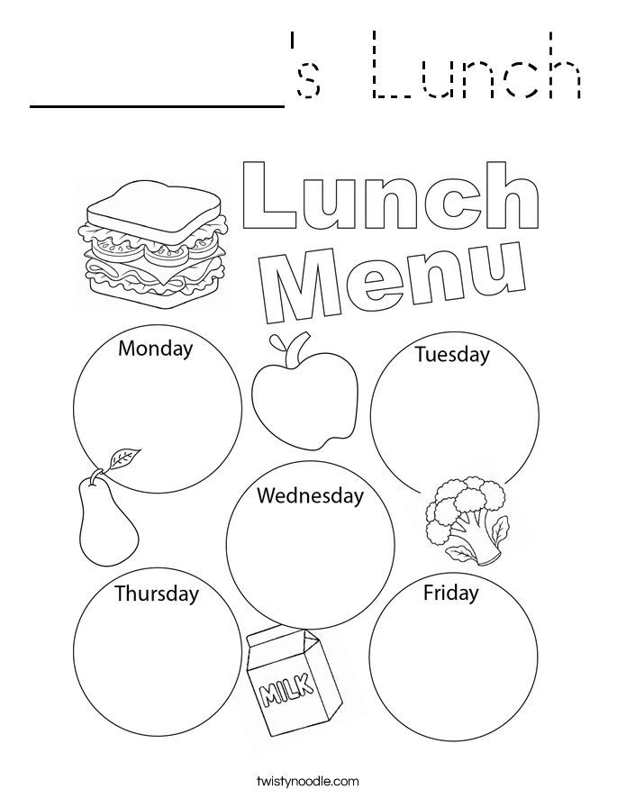 ______'s Lunch Coloring Page