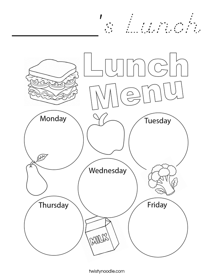 ______'s Lunch Coloring Page