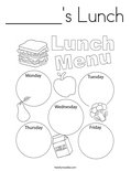 ______'s Lunch Coloring Page
