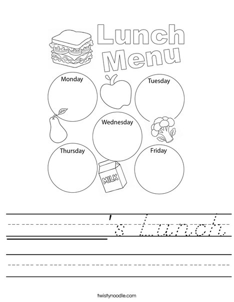 ______'s Lunch Worksheet