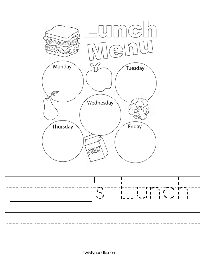 ______'s Lunch Worksheet