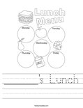 ______'s Lunch Worksheet