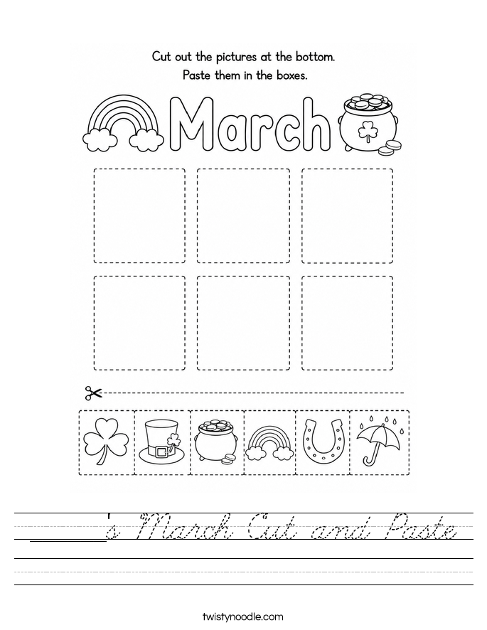______'s March Cut and Paste Worksheet