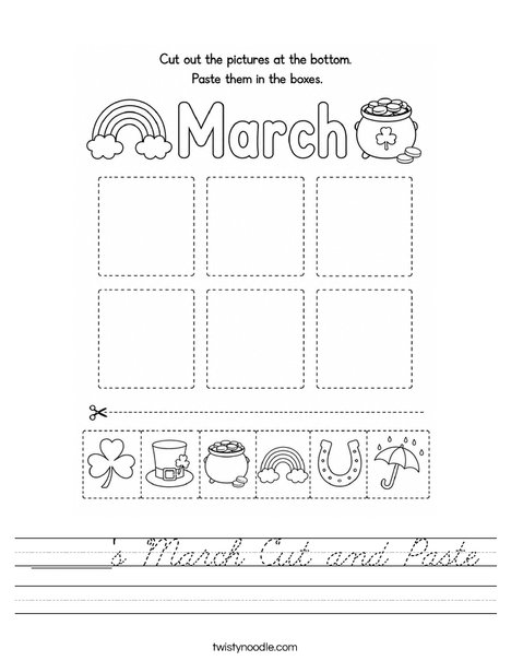 ______'s March Cut and Paste Worksheet
