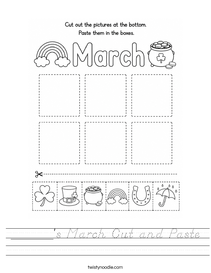 ______'s March Cut and Paste Worksheet