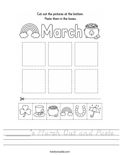 ______'s March Cut and Paste Worksheet