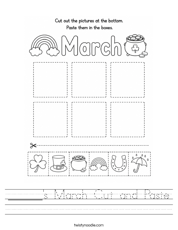 ______'s March Cut and Paste Worksheet