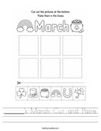 ______'s March Cut and Paste Handwriting Sheet