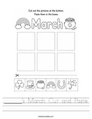 ______'s March Cut and Paste Handwriting Sheet