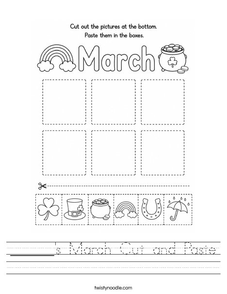 ______'s March Cut and Paste Worksheet