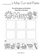 ______'s May Cut and Paste Coloring Page