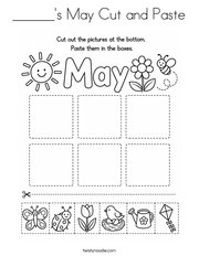 ______'s May Cut and Paste Coloring Page