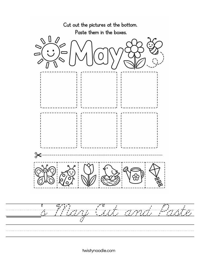 ______'s May Cut and Paste Worksheet