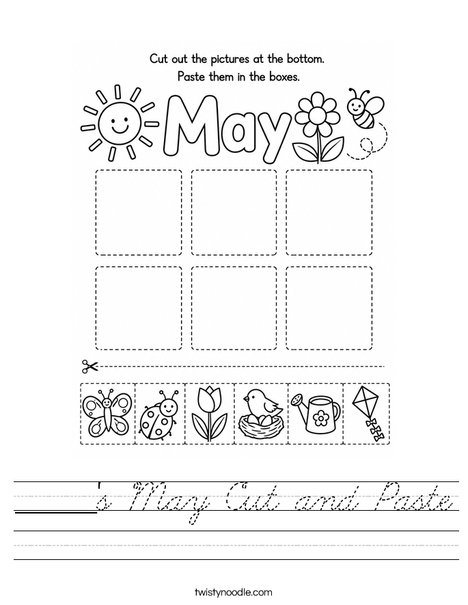 ______'s May Cut and Paste Worksheet