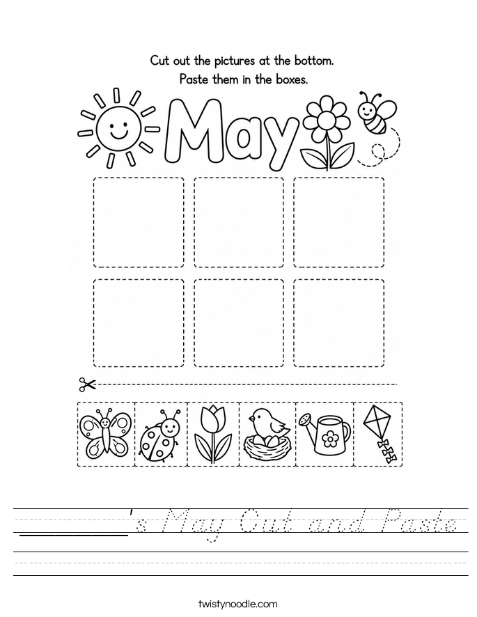 ______'s May Cut and Paste Worksheet
