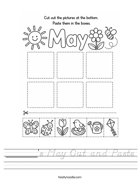 ______'s May Cut and Paste Worksheet