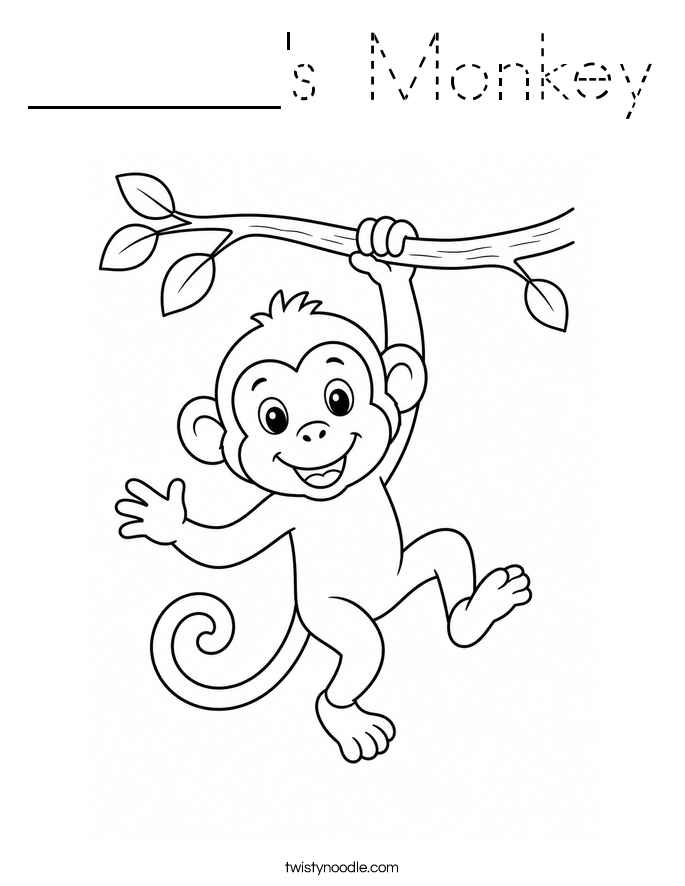 ______'s Monkey Coloring Page