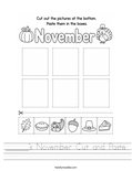 ______'s November Cut and Paste Worksheet