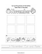 ______'s November Cut and Paste Handwriting Sheet