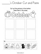______'s October Cut and Paste Coloring Page