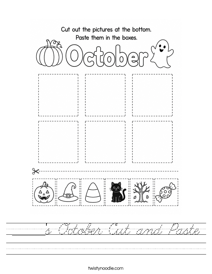 ______'s October Cut and Paste Worksheet