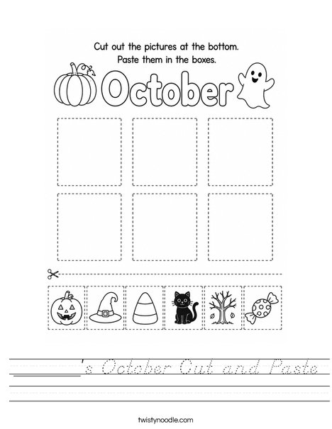 ______'s October Cut and Paste Worksheet