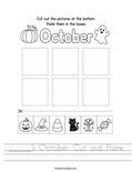 ______'s October Cut and Paste Worksheet