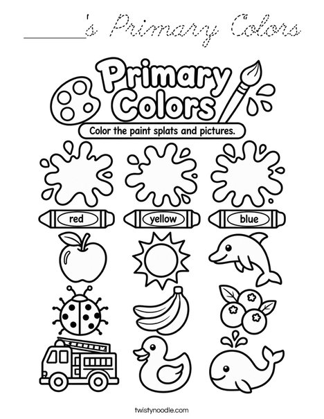 ______'s Primary Colors Coloring Page