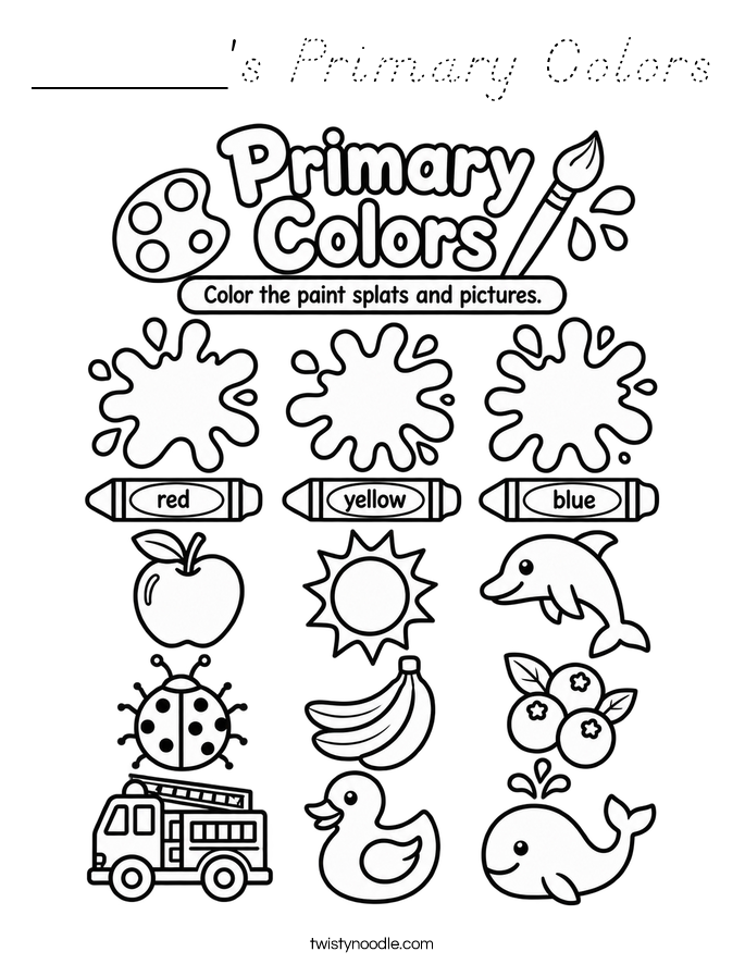 ______'s Primary Colors Coloring Page