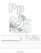 ______'s Puffin Handwriting Sheet