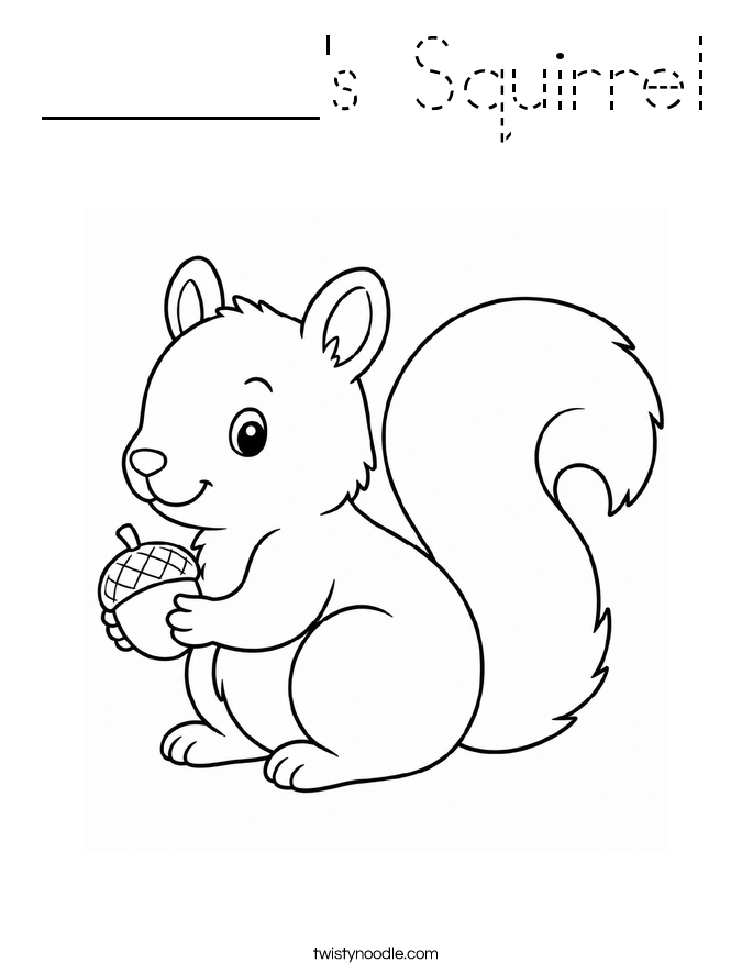______'s Squirrel Coloring Page
